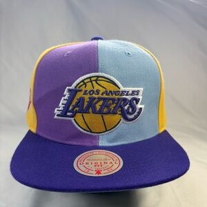 Los Angeles Lakers Mitchell & Ness Pinwheel Snapback 75th Anniversary Mary Jane